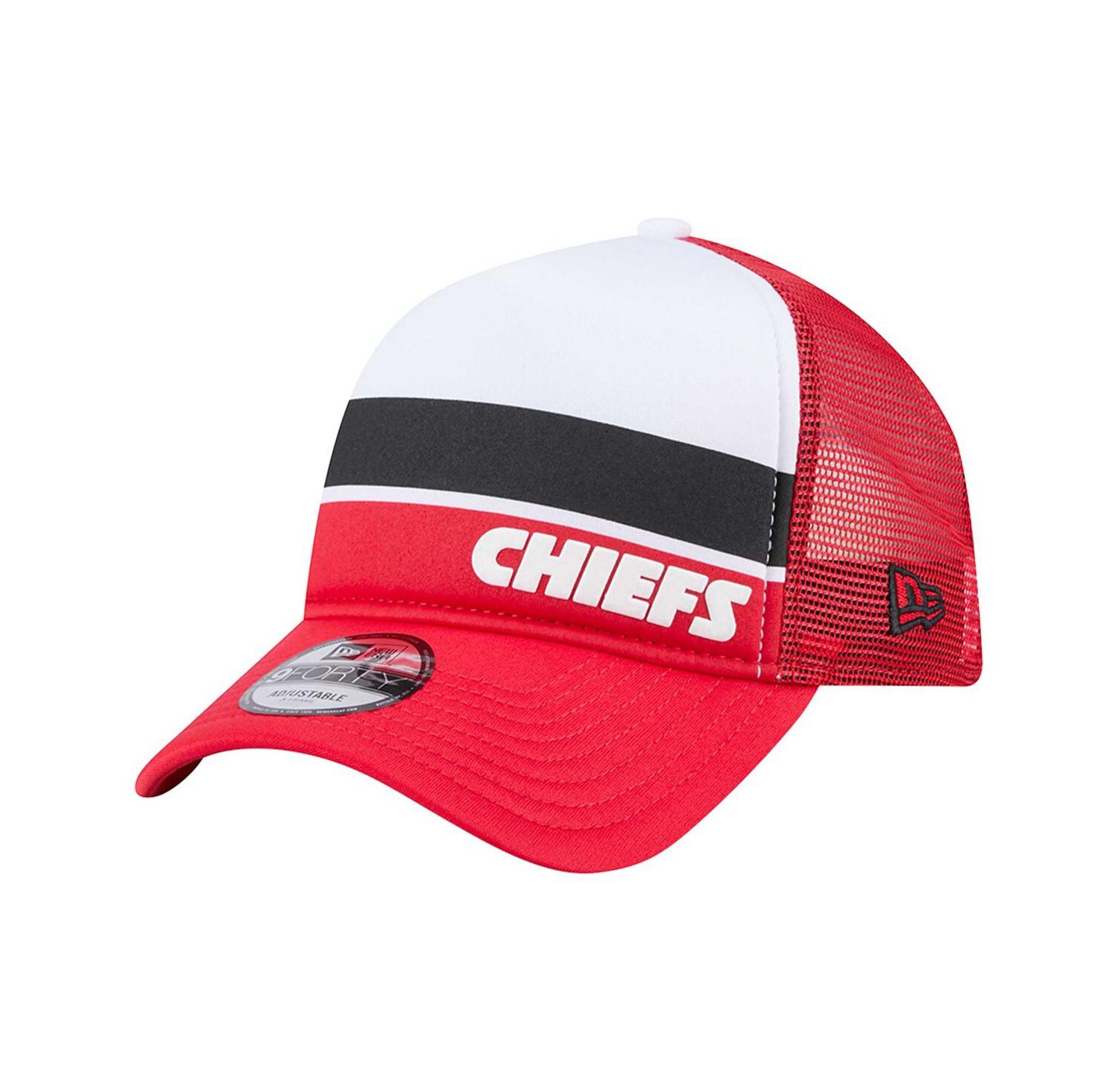 Men's White/Red Kansas City Chiefs Sport Night Color Block 9FORTY A-Frame Trucker Adjustable Hat