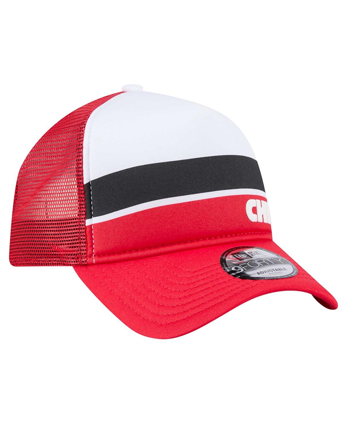 New Era Big Boys And Girls Red Kansas City Chiefs Sport Night Color Block 9forty A-frame Trucker Adjustable  In Red
