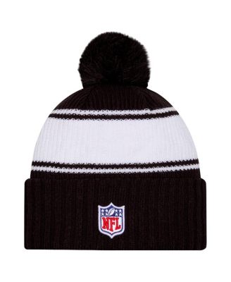 Men's Black New York Jets 2024 Sideline Cuffed Knit Hat with Pom