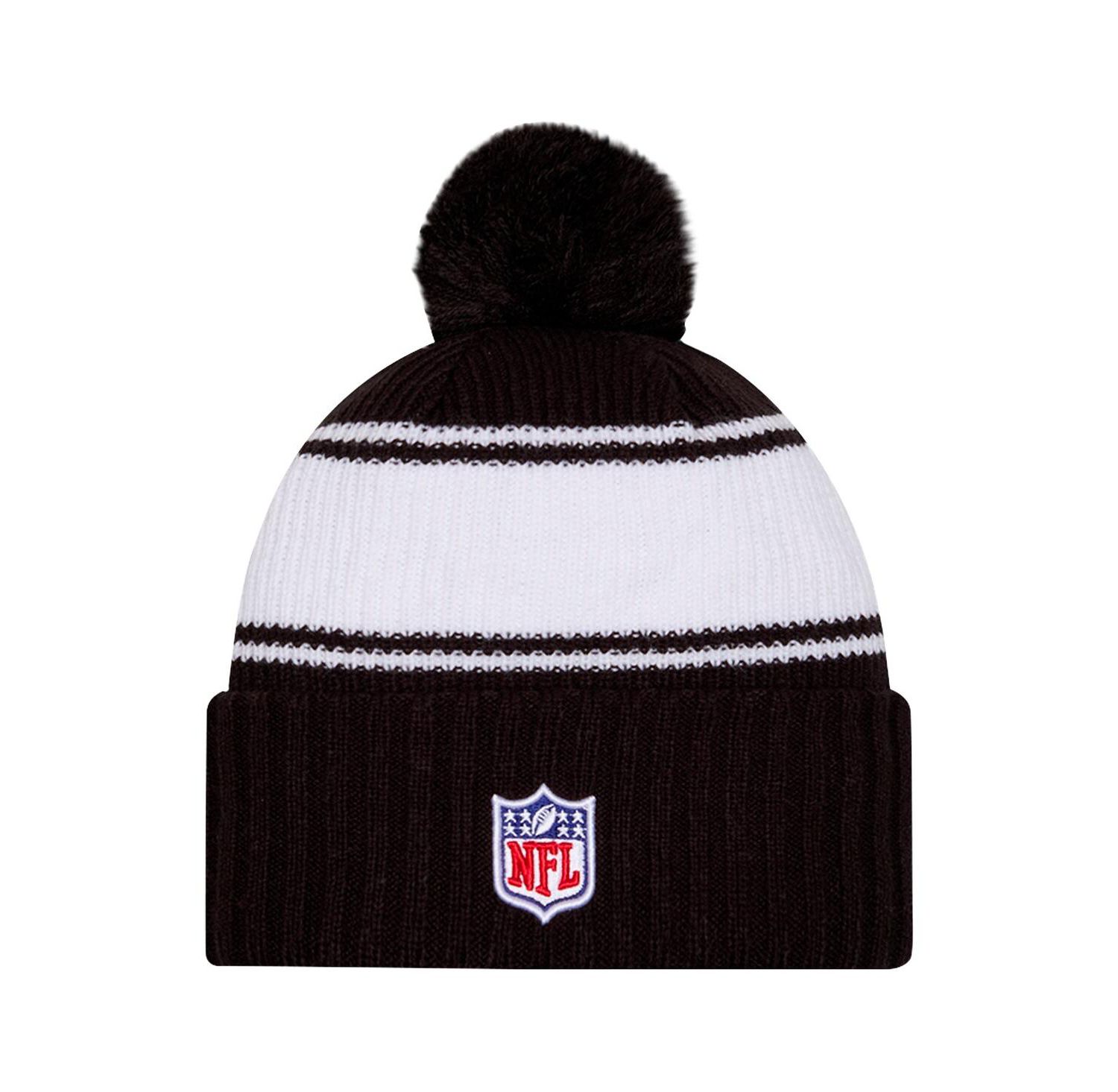 Men's Black New York Jets 2024 Sideline Cuffed Knit Hat with Pom