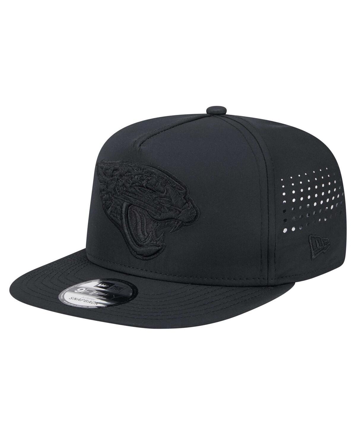 NEW ERA MEN'S BLACK JACKSONVILLE JAGUARS HYDRO A-FRAME 9FIFTY SNAPBACK HAT 