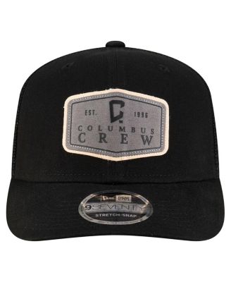 Men's Black Columbus Crew Labeled 9SEVENTY Trucker Stretch-Snap Adjustable Hat
