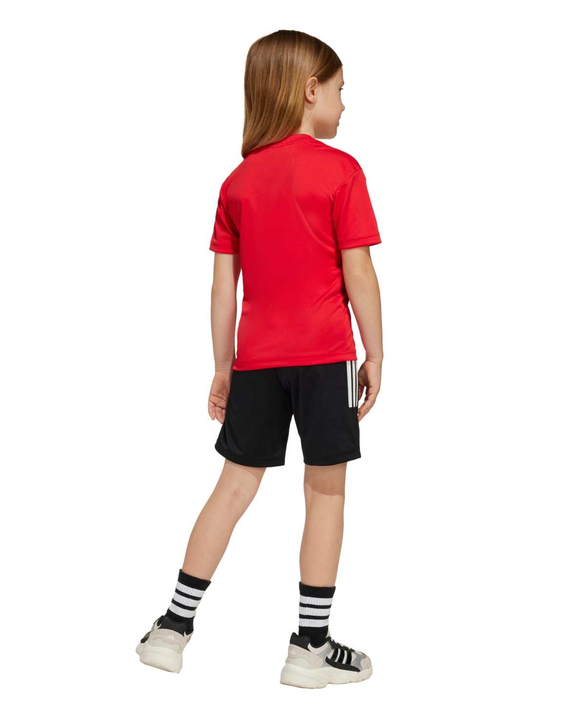Adidas Originals Juniors Marvel Iron-man Shorts And T-shirt, 2-piece Set In Pure Ruby,white