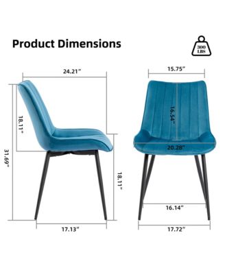   Set of 6 Tufted Velvet Upholstery, Metal Frame   Mid-Century Style, Upholstered Seat  Dining Side Chairs