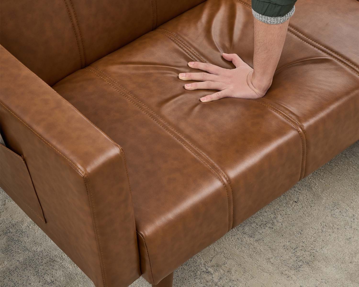 gaomon 75" Futon Sofa Bed, Mid-Century Modern Futon Couch, Convertible Sleeper Sofa with Adjustable Backrest, Loveseat, Small Sofa with Side Pockets,