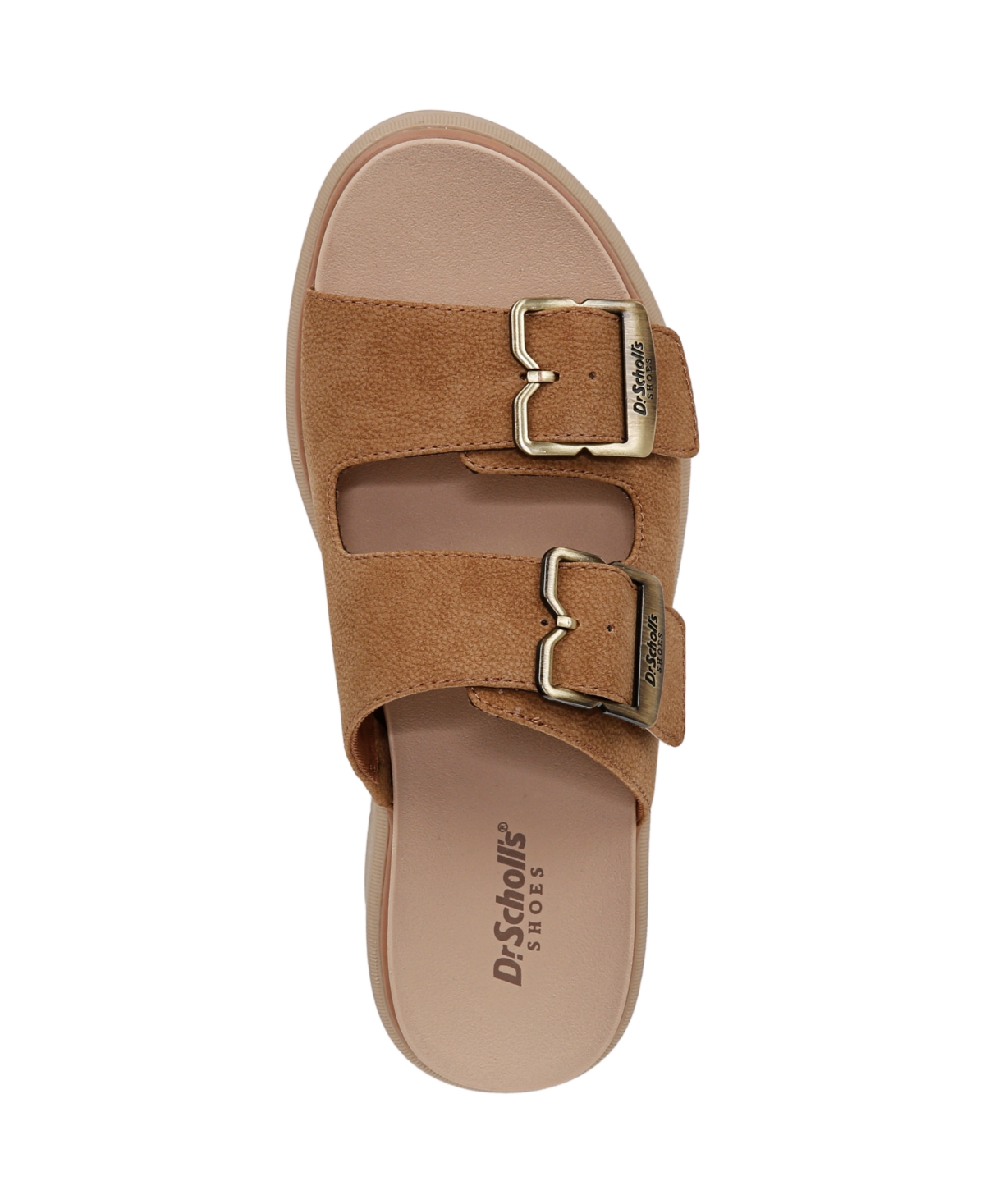 Shop Dr. Scholl's Women's Nice Day Max Og Slide Wedge Sandals In Honey Brown Faux Leather