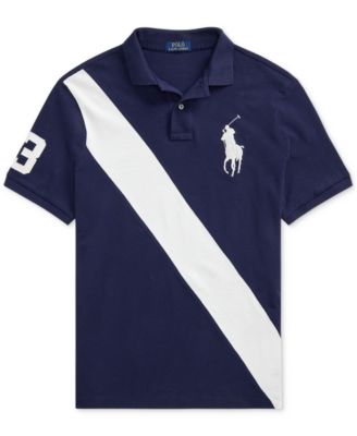 Men's Custom Slim Fit Big Pony Mesh Polo Shirt