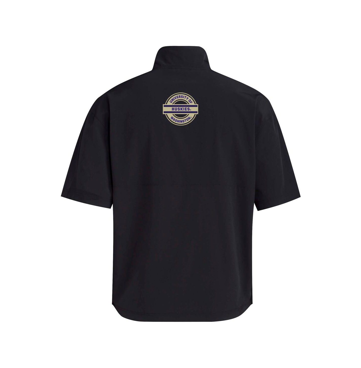 Мужская куртка adidas Black Washington Huskies 2024 Half-Zip Short Sleeve Training — фото 3