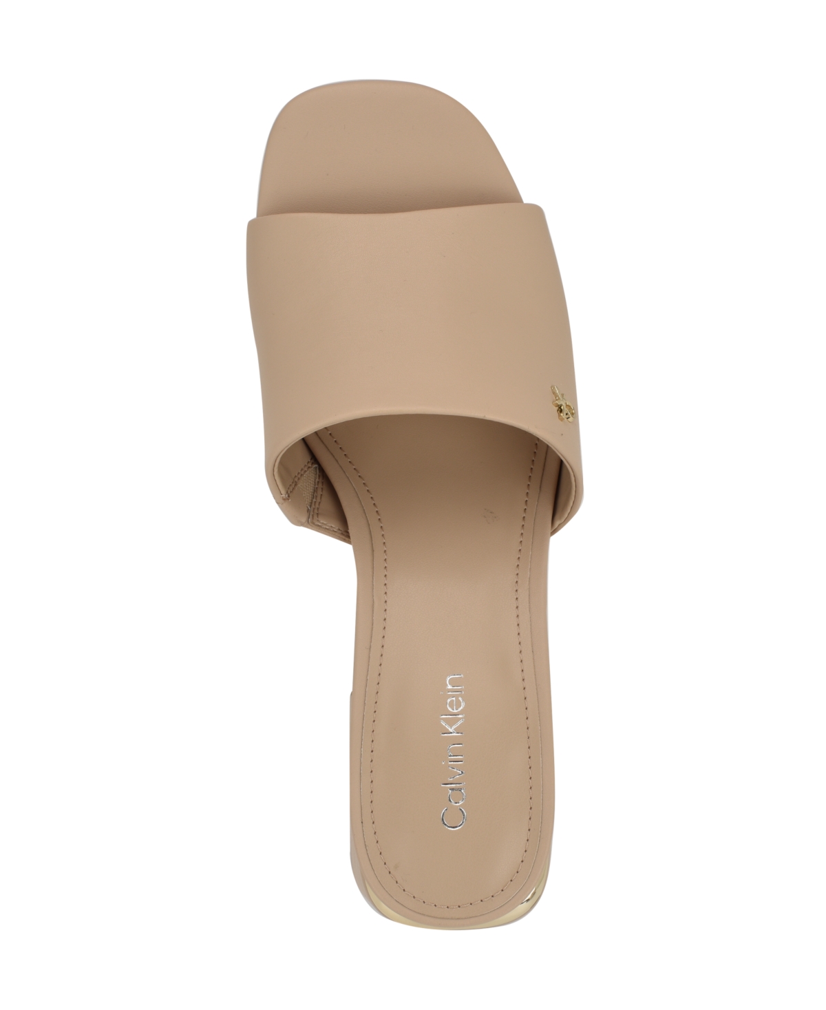 Calvin Klein Women's Rowena Block Heel Slip-on Sandals In Light Natural