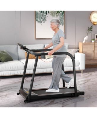2.5 HP Walking Treadmill with Long Handrails for Seniors Pulse Sensors LED Display