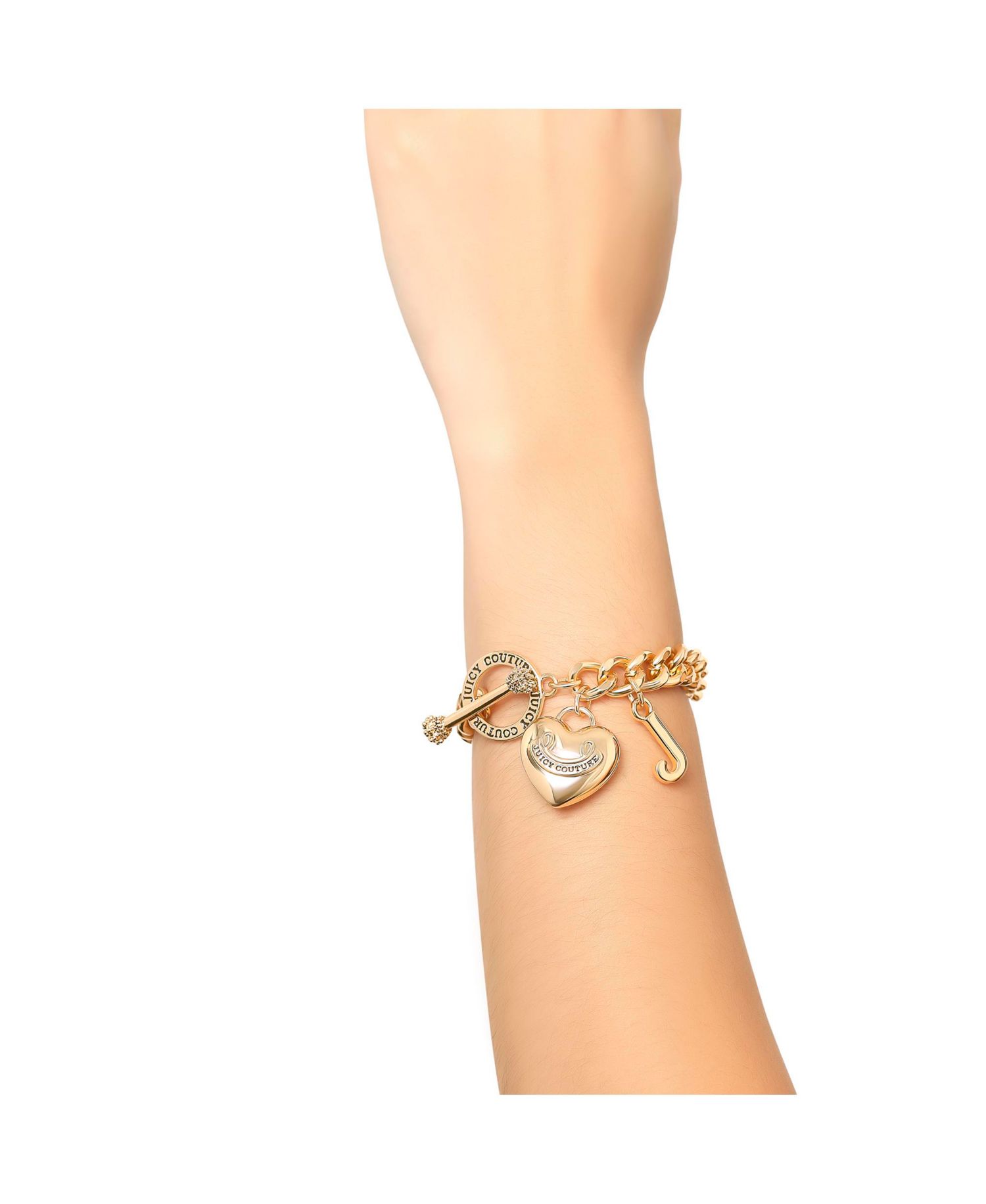 Toggle Bracelet with Crystal Heart Charm