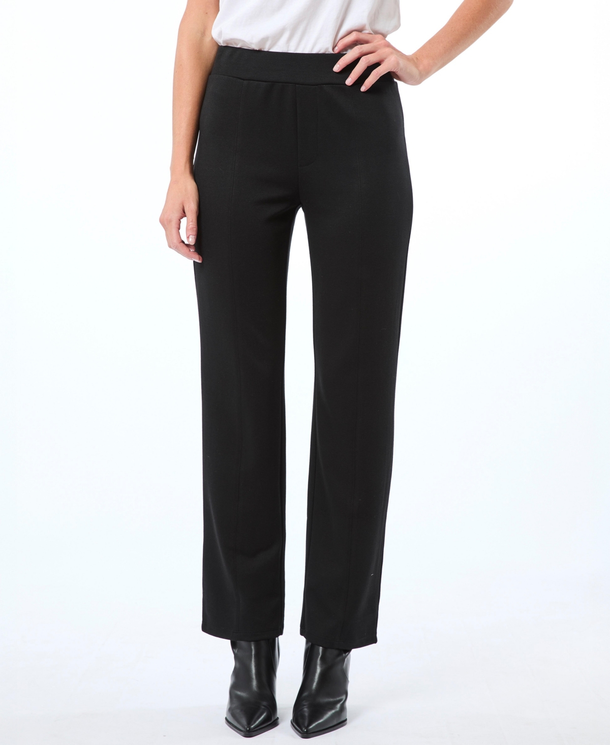 Women's Compact Knit Seamed Pant - Jet black