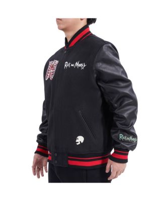 Men's Black Rick And Morty Anatomy Park Full-Zip Varsity Jacket