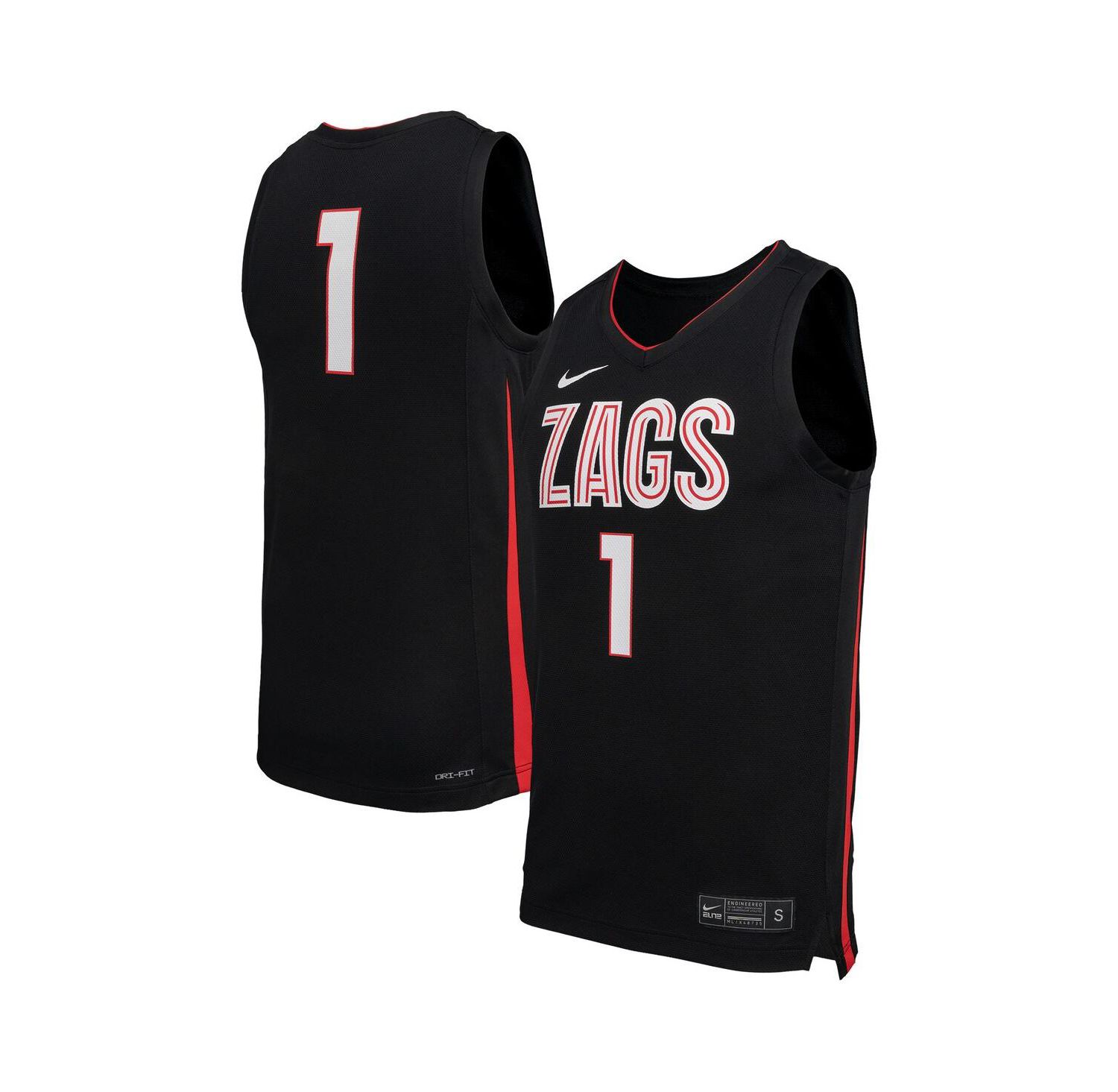 Men's Black Gonzaga Bulldogs Replica Basketball Jersey