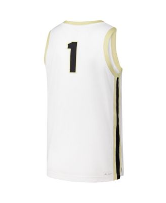 Men's 1 White Purdue Boilermakers Replica Basketball Jersey
