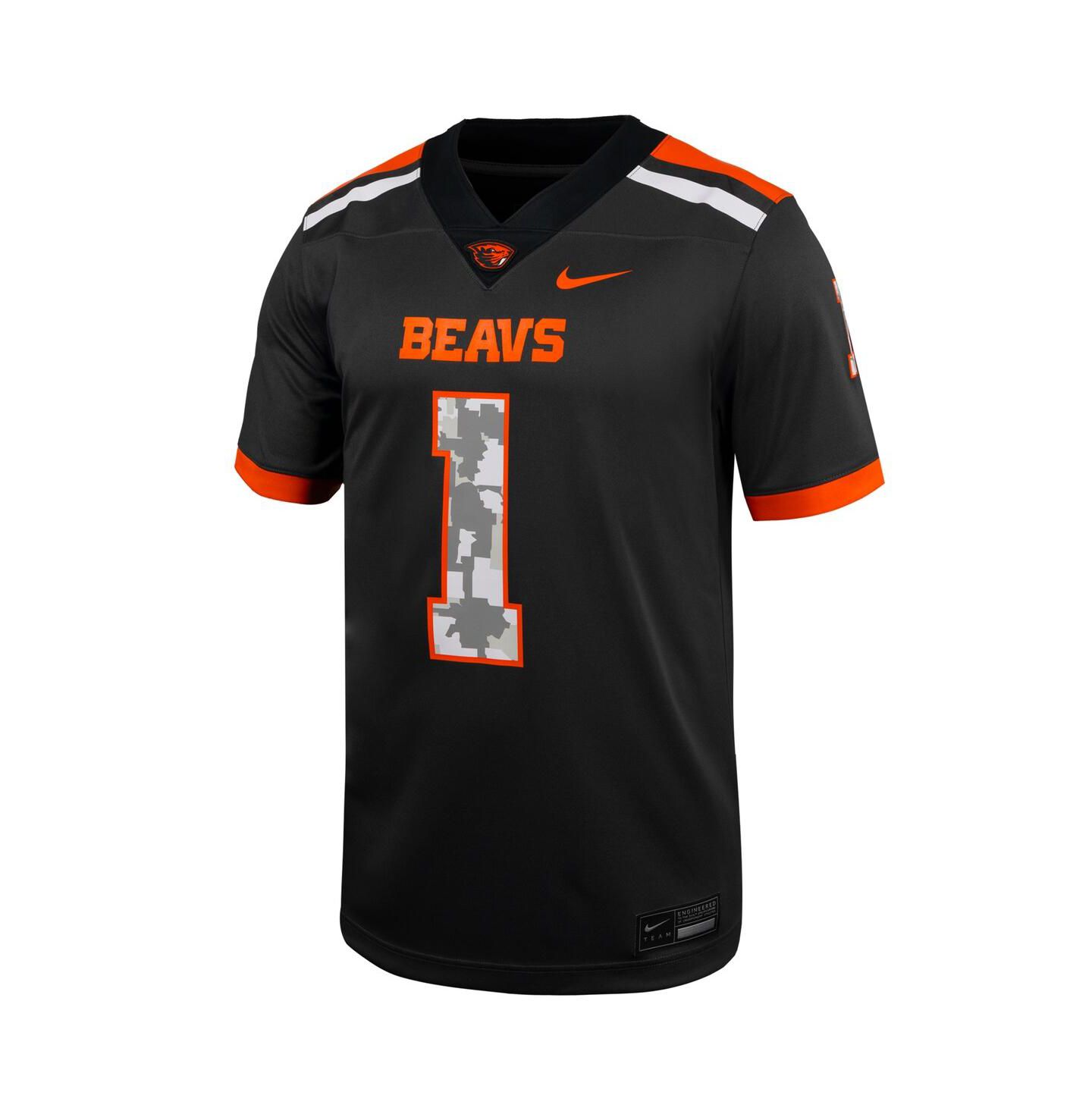 Мужской топ Nike 1 Anthracite Oregon State Beavers Untouchable Replica Football Jersey — фото 3