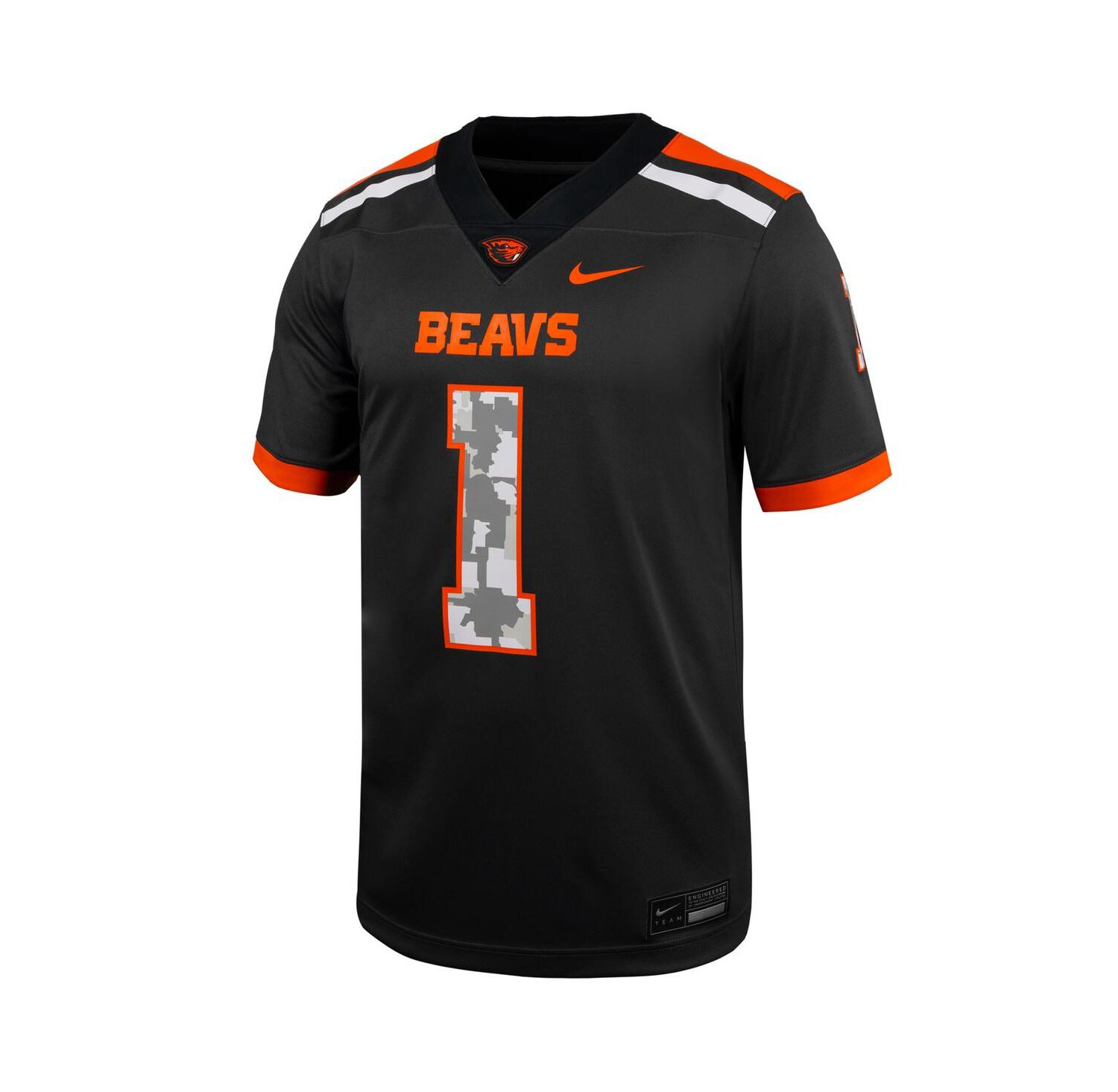 Men's 1 Anthracite Oregon State Beavers Untouchable Replica Football Jersey