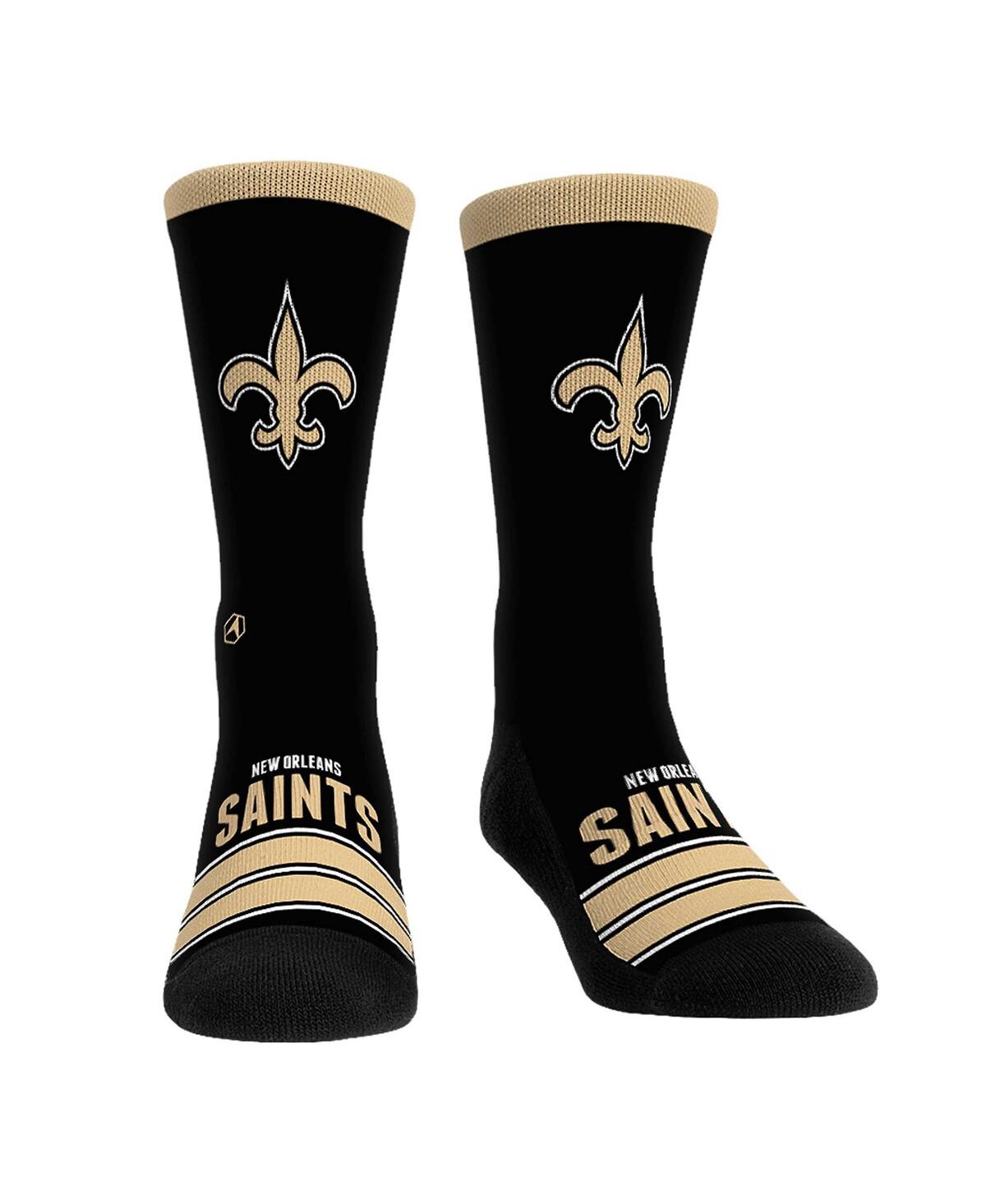Shop Rock 'em Men's And Women's New Orleans Saints Gametime Stripeâ Crew Socks In Black