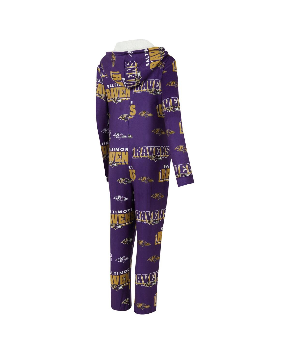 Concepts Sport Purple Baltimore Ravens  Roadway Allover Print Microfleece Full-zip Union Suit In Purple