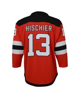 Big Boys and Girls Nico Hischier Red New Jersey Devils Captain Patch Home Replica Player Jersey