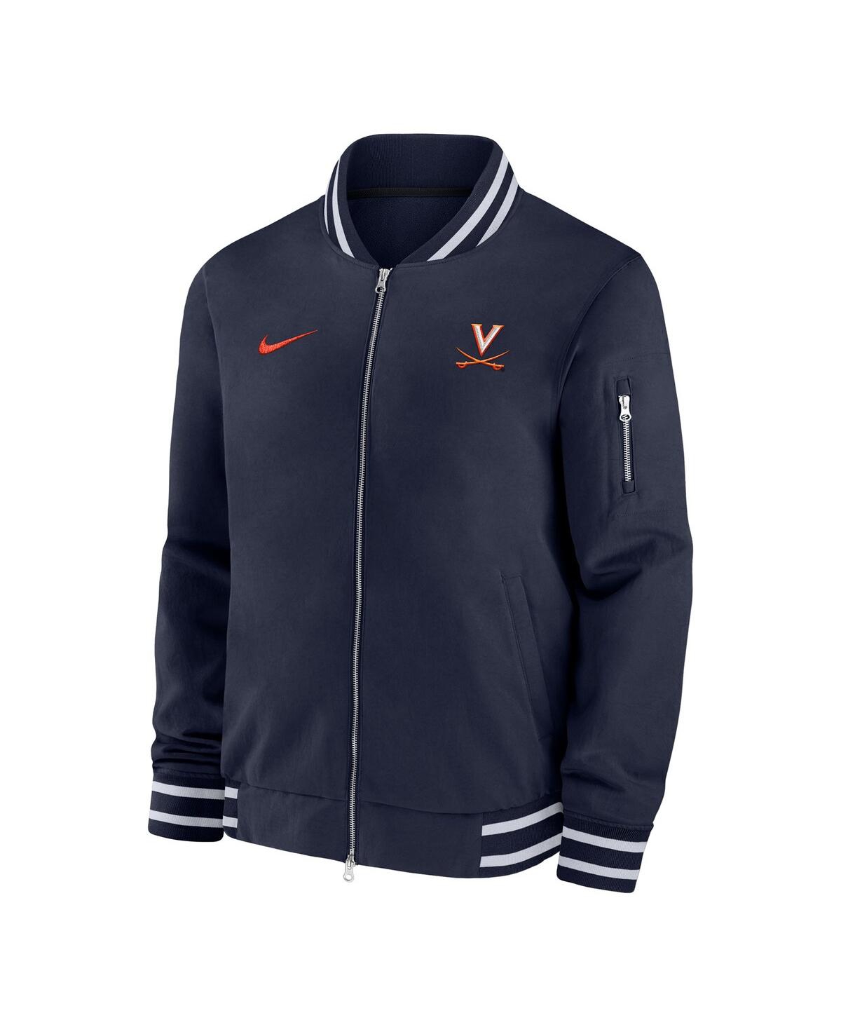 Nike Men's Navy Virginia Cavaliers Full-zip Bomber Jacket In Navy