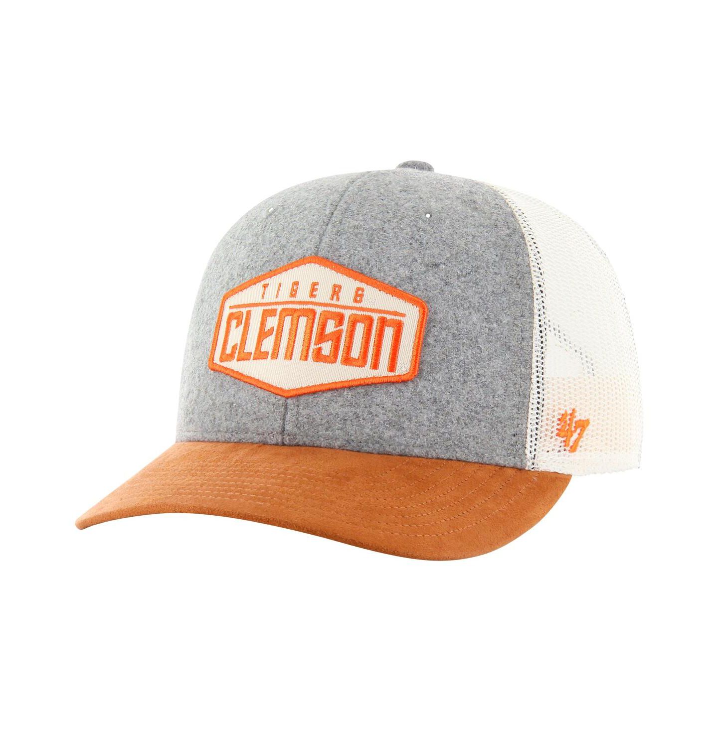 Мужская кепка '47 Brand Heather Gray Clemson Tigers Drover Trucker Adjustable Hat — фото 1