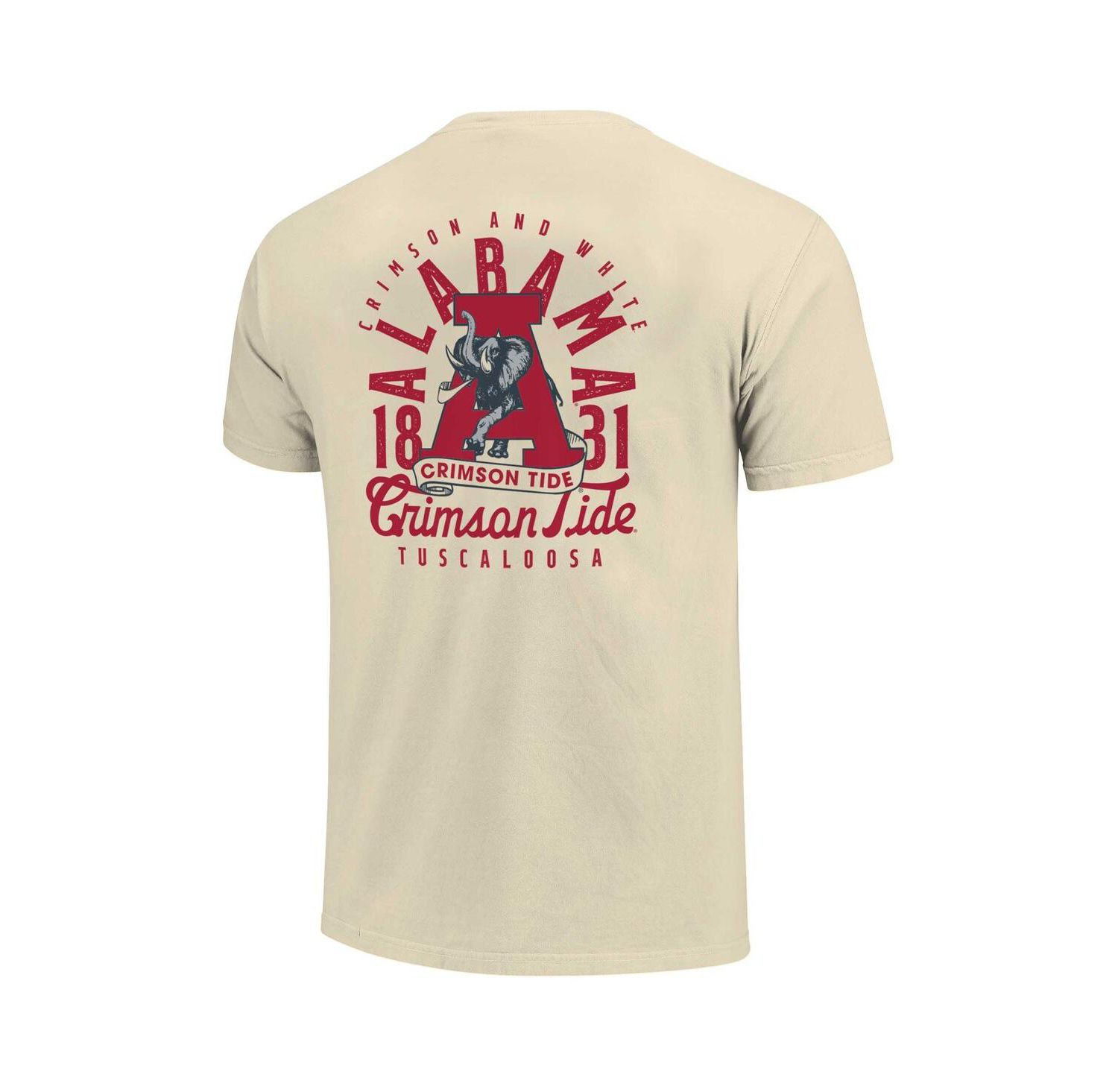 Men's Cream Alabama Crimson Tide Comfort Colors Mascot Overlay T-Shirt