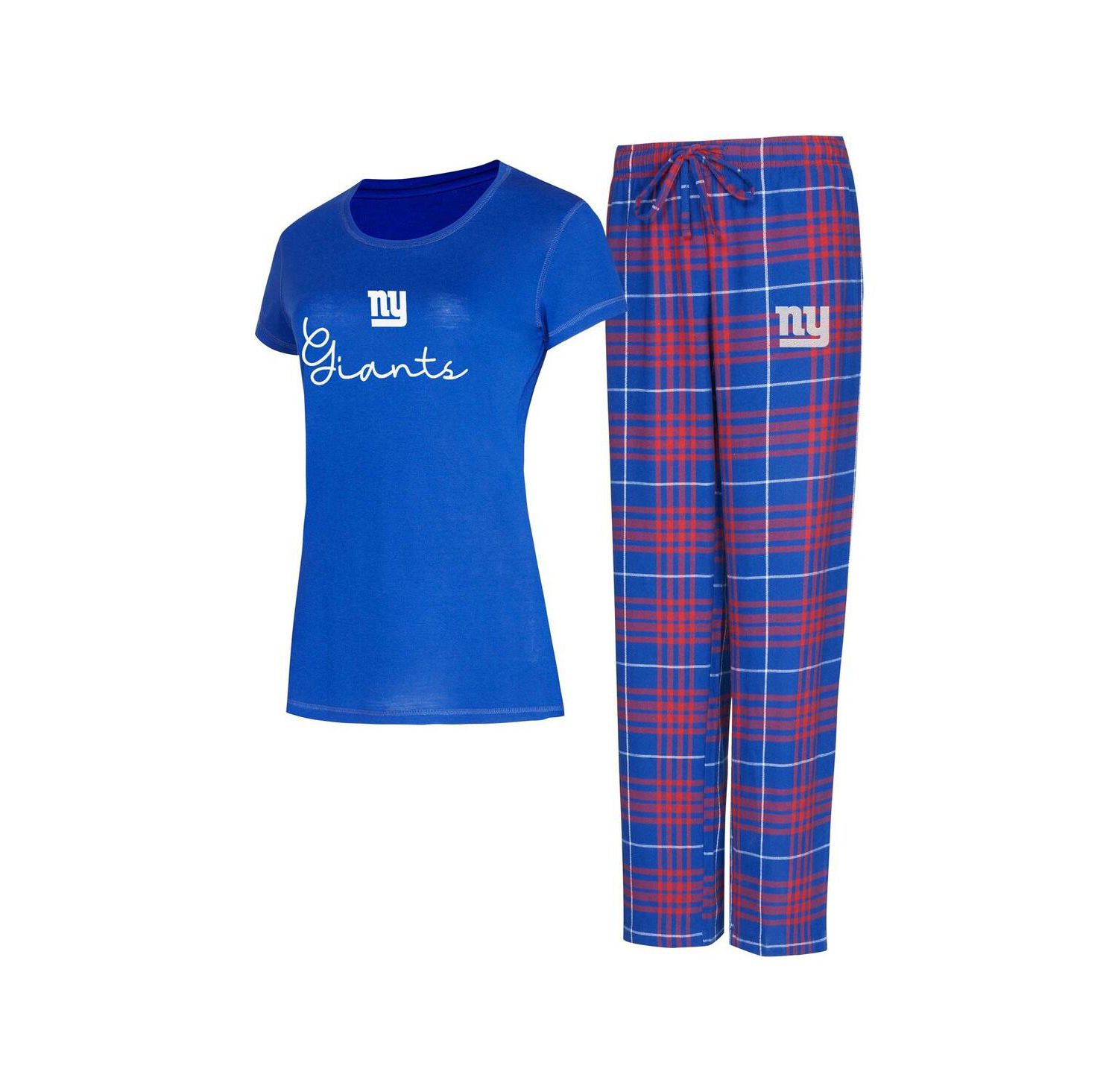 Women's New York Giants Vector T-Shirt Flannel Pants Sleep Set