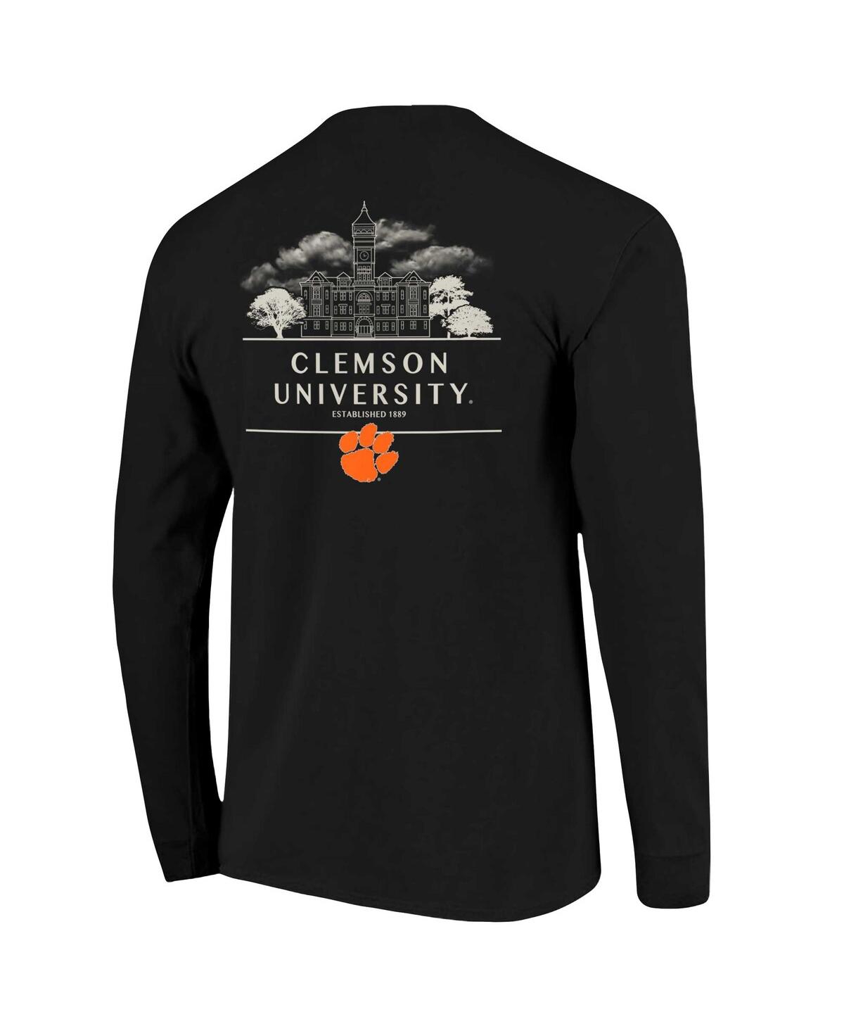 Image One Men's Black Clemson Tigers Comfort Colors Campus Nights Long Sleeve T-shirt In Black