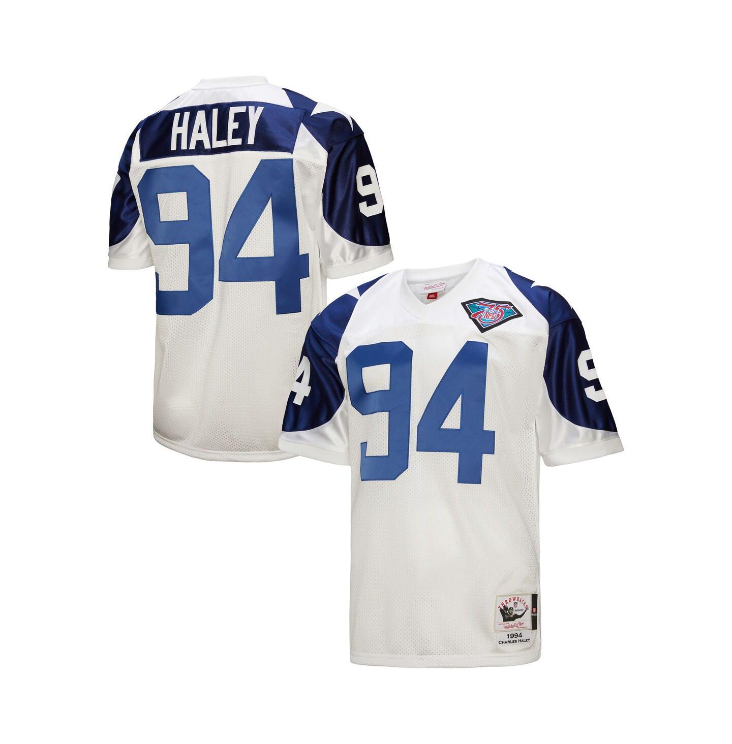 Мужской топ Mitchell & Ness Charles Haley White Dallas Cowboys 1994 Authentic Throwback Retired Player Jersey — фото 1