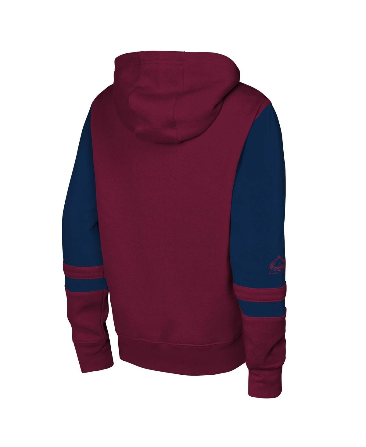 Outerstuff Big Boys And Girls Burgundy Colorado Avalanche Face Off Full-zip Hoodie In Burgundy