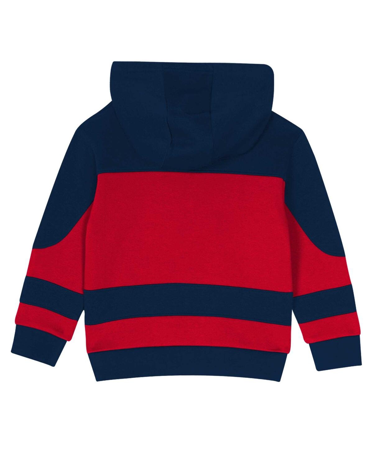 Outerstuff Toddler Navy/red Washington Capitals Puck Hero Fleece Hoodie And Sweatpants Set In Navy,red
