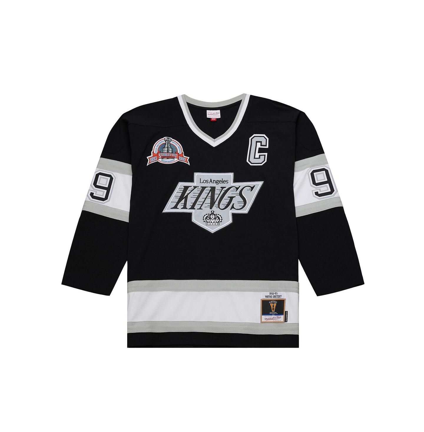 Мужской топ Mitchell & Ness Wayne Gretzky Black Los Angeles Kings Big & Tall 1992/93 Blue Line 2.0 Jersey — фото 4