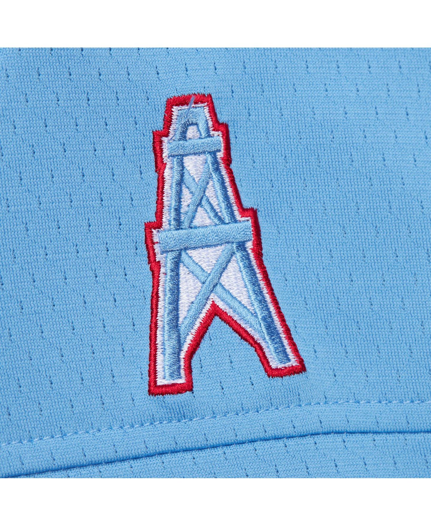 Мужское худи Mitchell & Ness Warren Moon Light Blue Houston Oilers Player Name & Number Legacy Jersey — фото 4