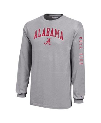 Big Boys and Girls Gray Alabama Crimson Tide Distressed Arch Over Logo Long Sleeve T-Shirt