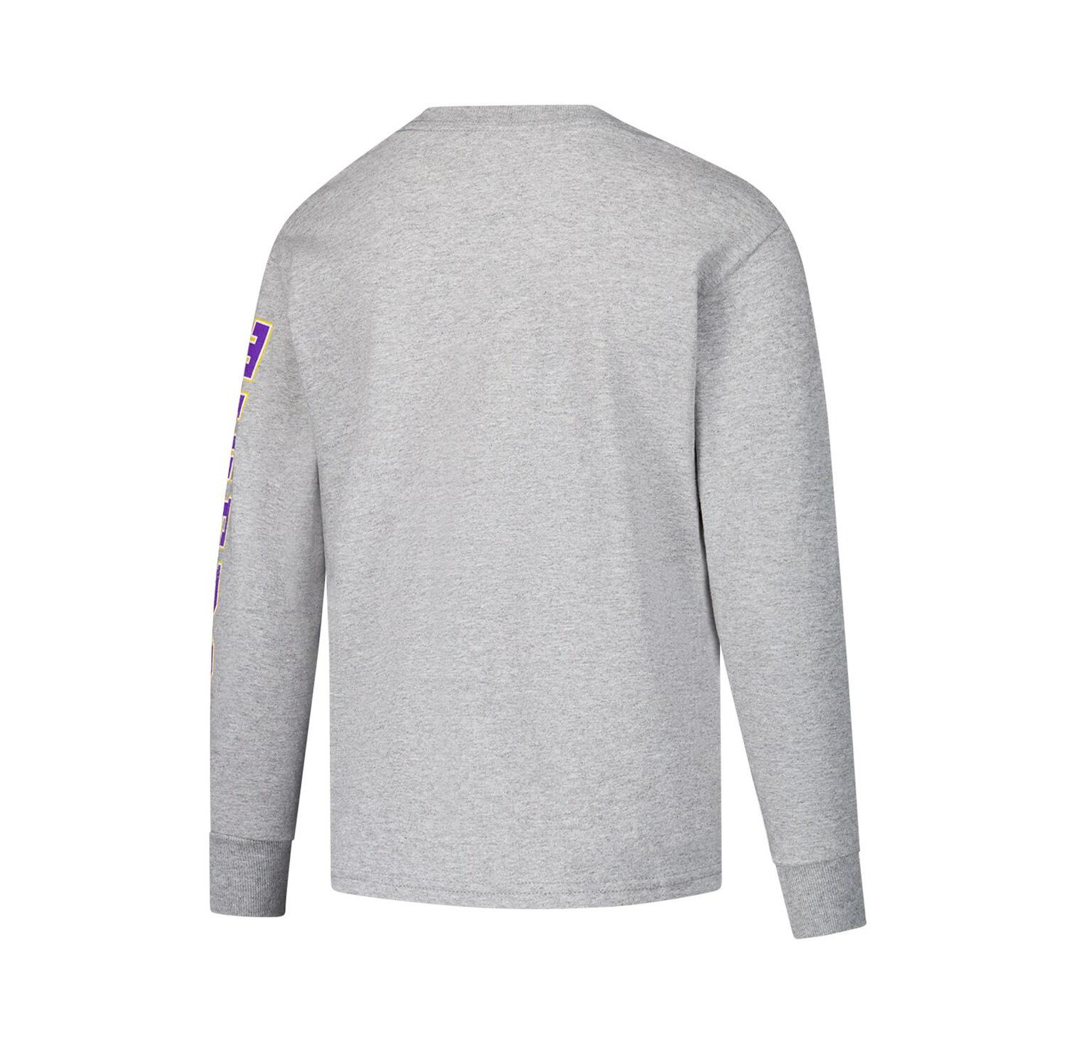 Big Boys and Girls Gray LSU Tigers Distressed Arch Over Logo Long Sleeve T-Shirt
