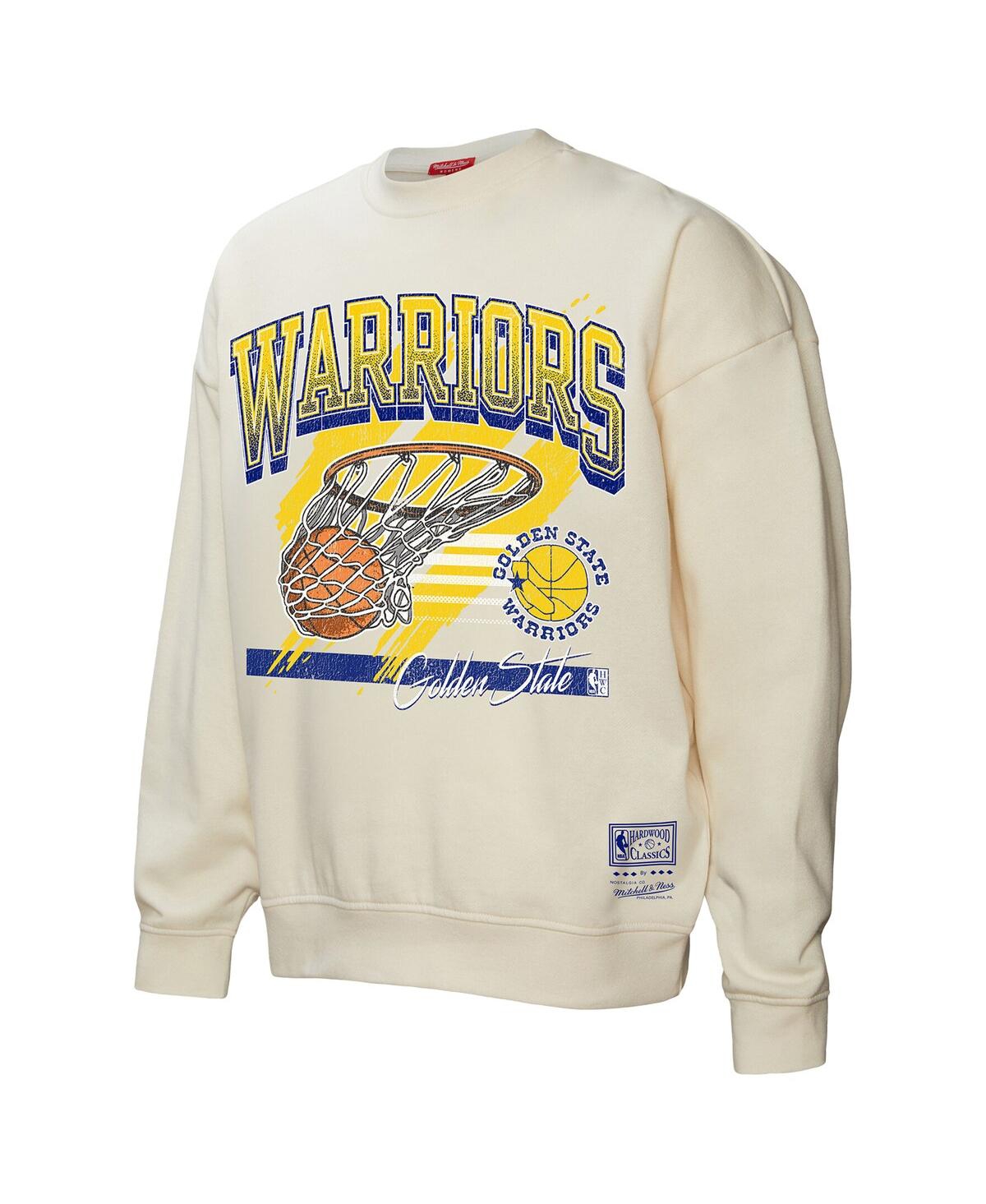 Mitchell & Ness Women's Cream Golden State Warriors Brush Bucket Pullover Sweatshirt In Cream