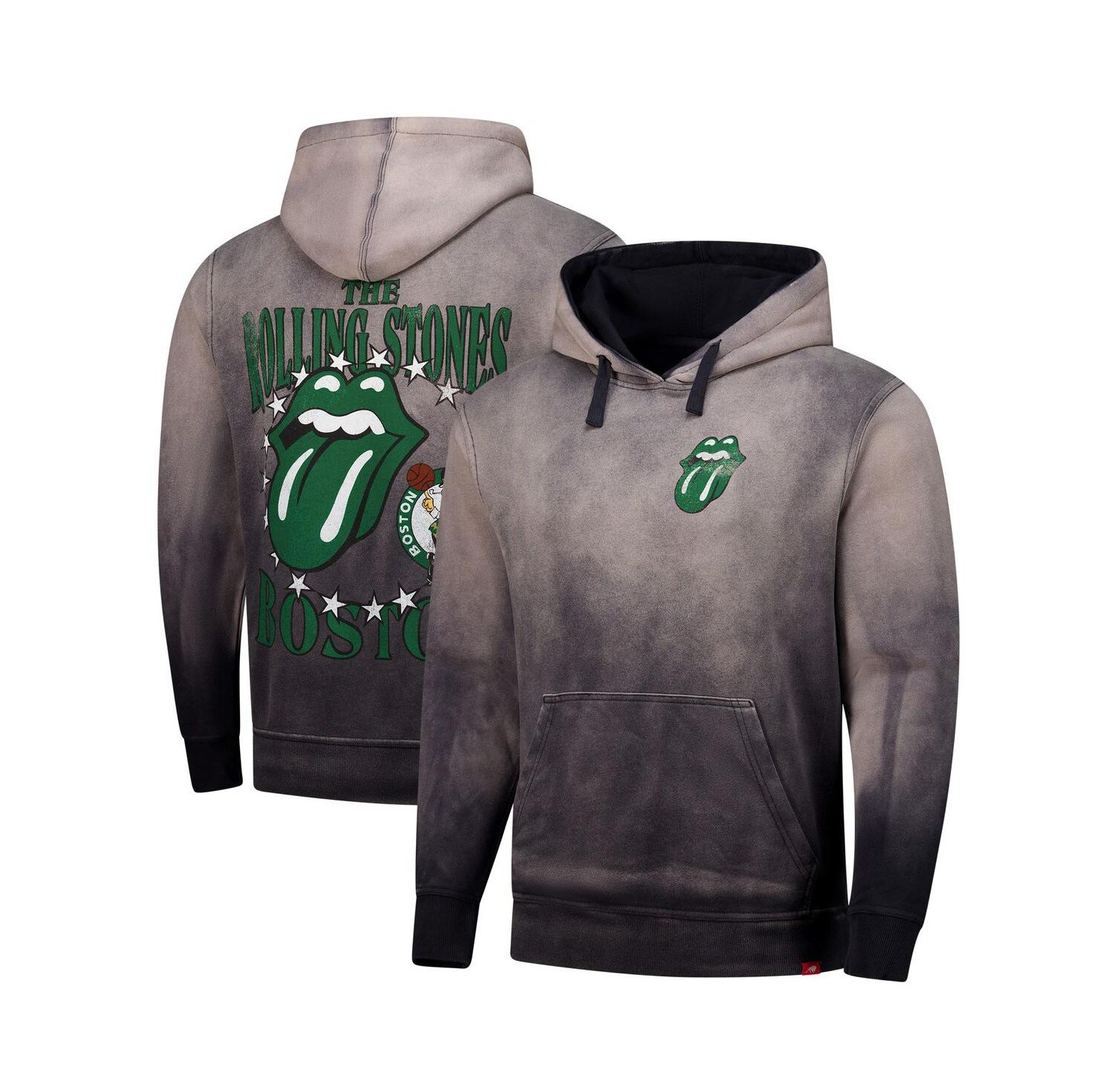 Men's and Women's Gray Rolling Stones x Boston Celtics Collab Pullover Hoodie