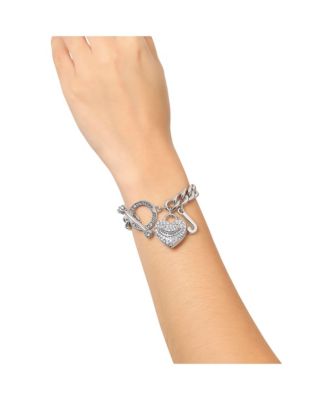 Toggle Bracelet with Crystal Heart Charm