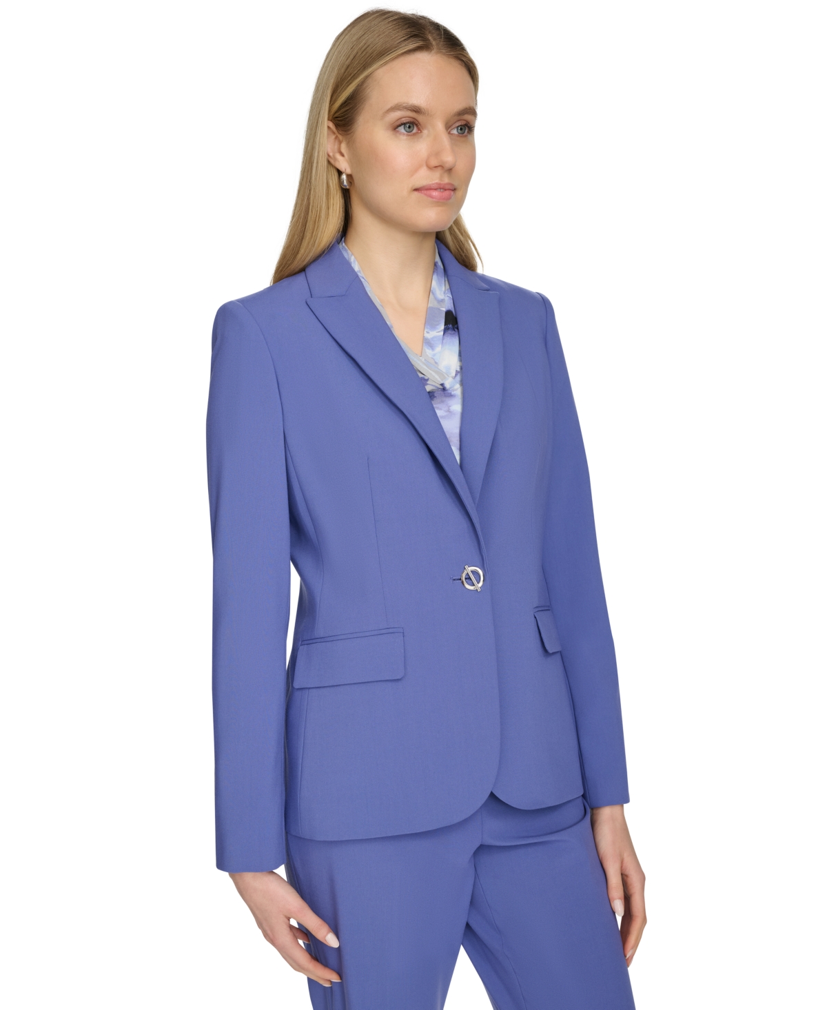 Calvin Klein Women's One-button Blazer In Future Dusk