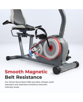 Indoor Magnetic Smart Recumbent Exercise Bike with Free SunnyFit  App via Bluetooth