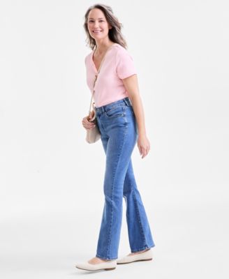 Women's Mid-Rise Curvy Bootcut Jeans, Regular, Short and Long Lengths