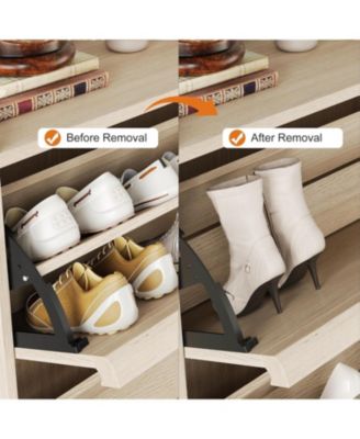 Shoe Cabinet with 3 Flip Drawers, Modern Shoe Rack Storage Organizer