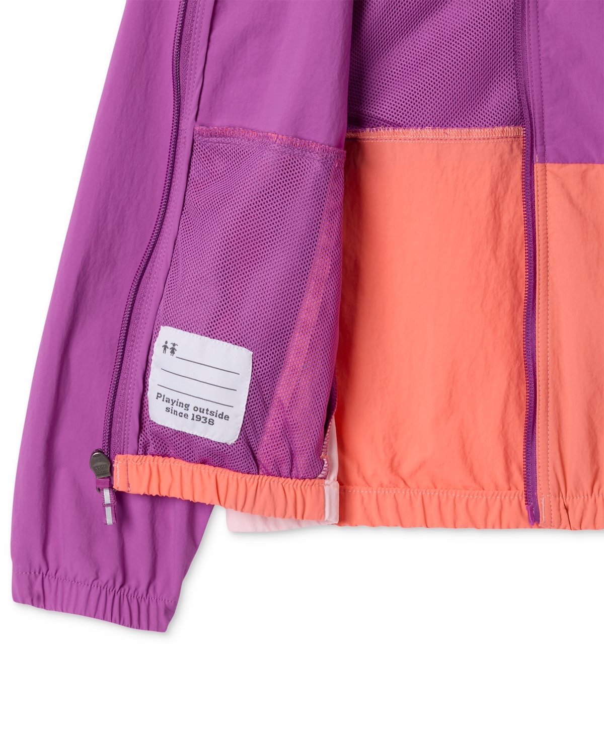 Columbia Big Girls Tabor Trail Windbreaker Jacket In Razzle,sa