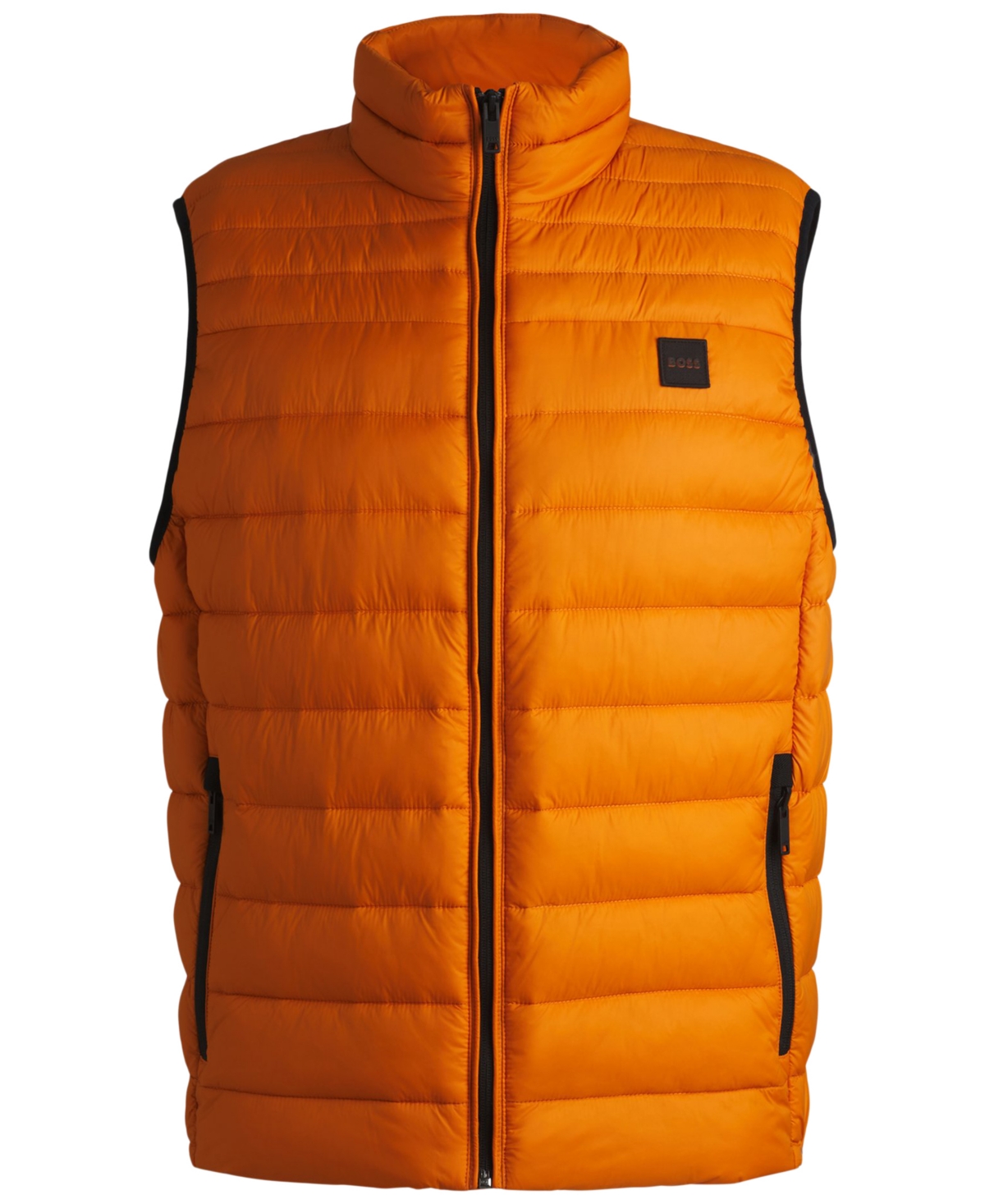 Hugo Boss Packable Slim-fit Gilet In Water-repellent Fabric In Orange