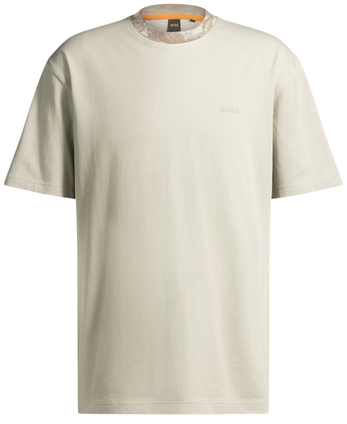 Hugo Boss Boss By  Men's Mixed Structures Regular-fit T-shirt In Open Beige