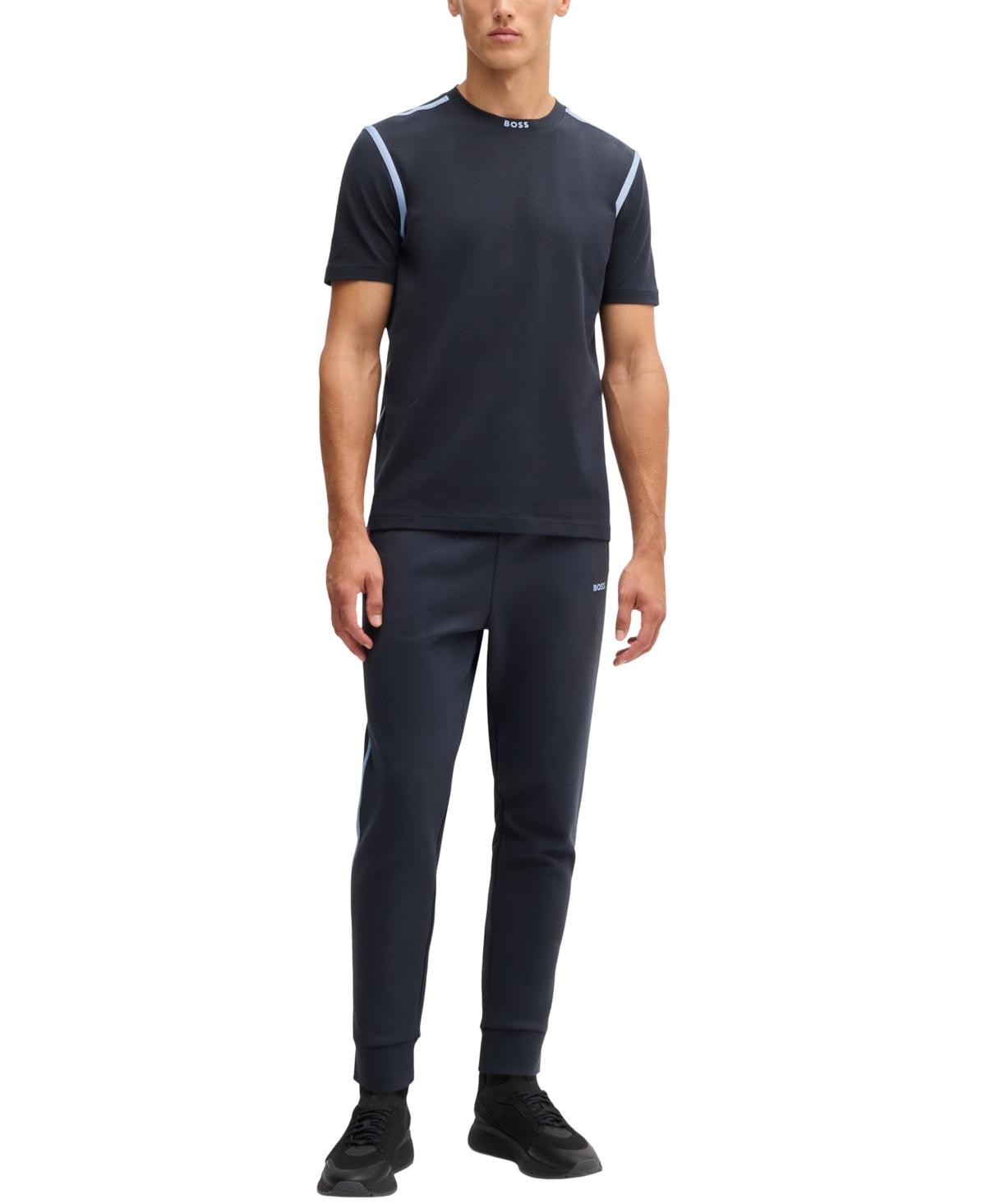 Hugo Boss Boss By  Men's Tape Logo Tracksuit Bottoms In Dark Blue