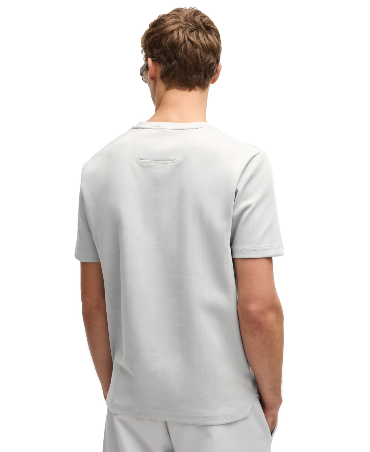 Hugo Boss Boss By  Men's Drop-stitch Detail Relaxed-fit T-shirt In Open Gray