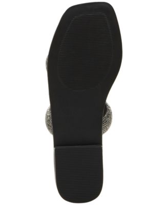 Partly Rhinestone Two-Band Slide Sandals