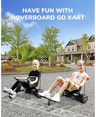 Hoverboard Go Kart Seat Attachment, Compatible with 6.5" 8" 10" Hoverboards, Adjustable Frame Length for Kids and Adults